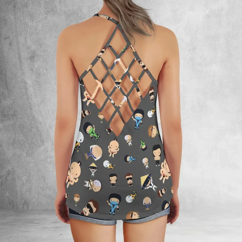 Finish Him Mortal Kombat Criss Cross Tank Top - 3