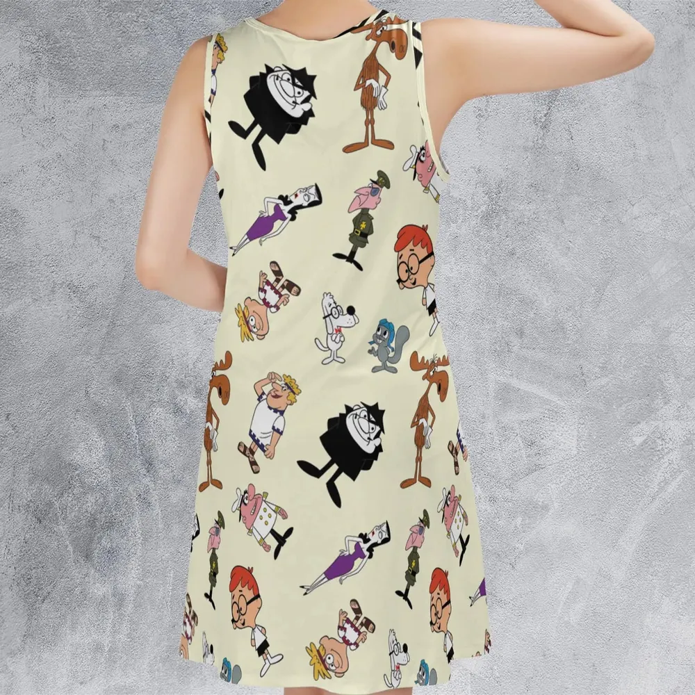 60s The Adventures Of Rocky And Bullwinkle and Friends Sleeveless Dress - 3