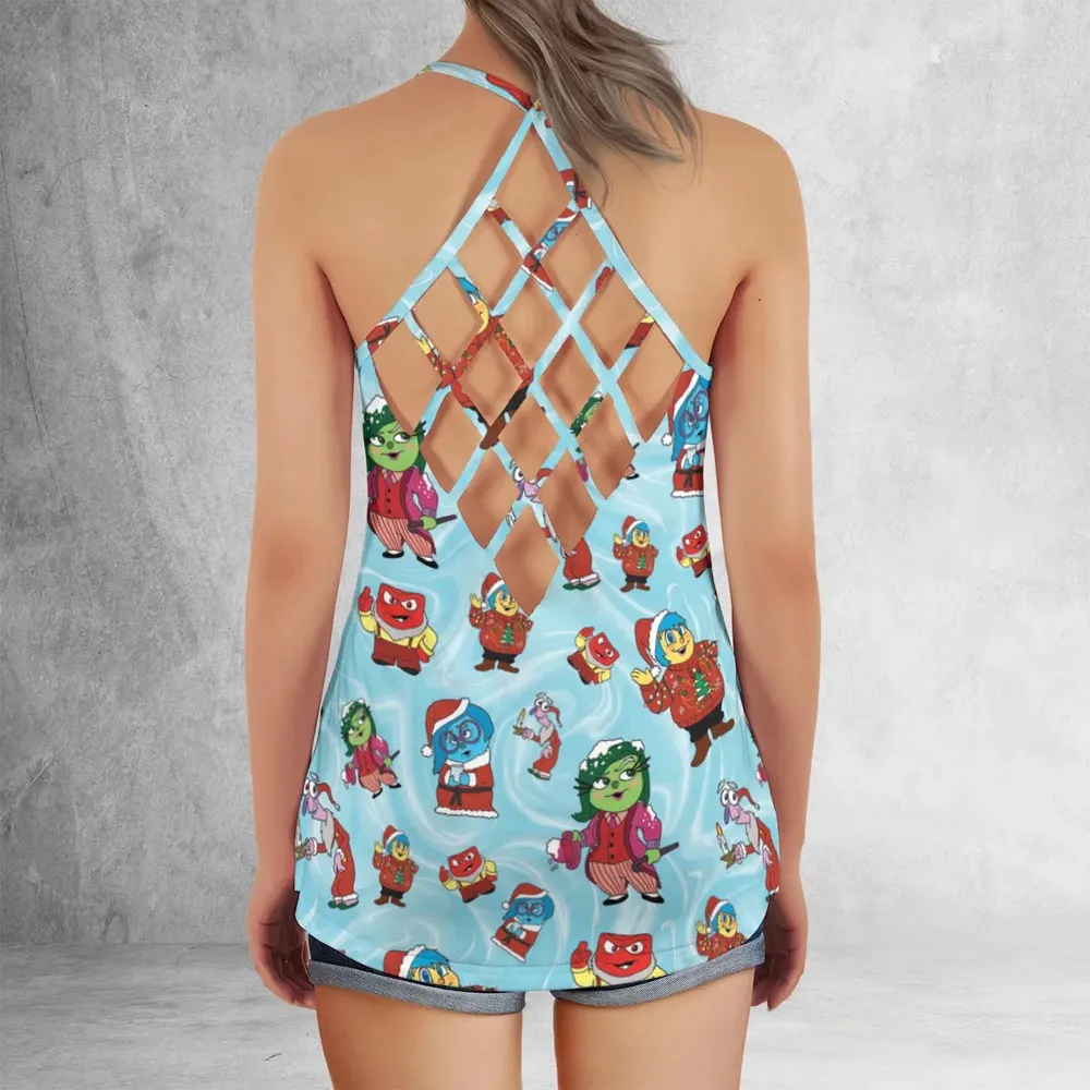 Santa's Emotion Inside Out Criss Cross Tank Top - 3