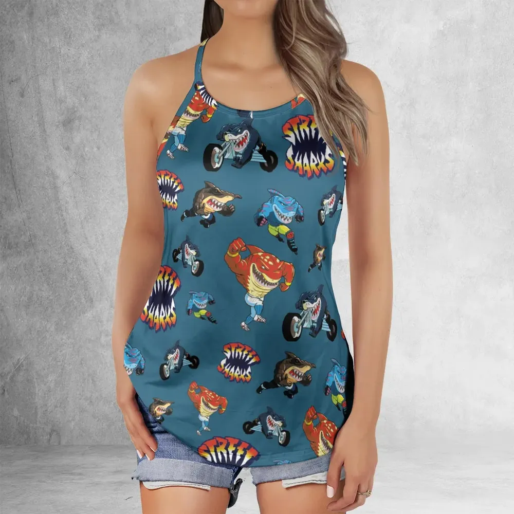 Ripster Slash Street Sharks Criss Cross Tank Top - 2