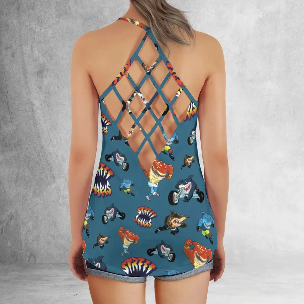 Ripster Slash Street Sharks Criss Cross Tank Top - 3