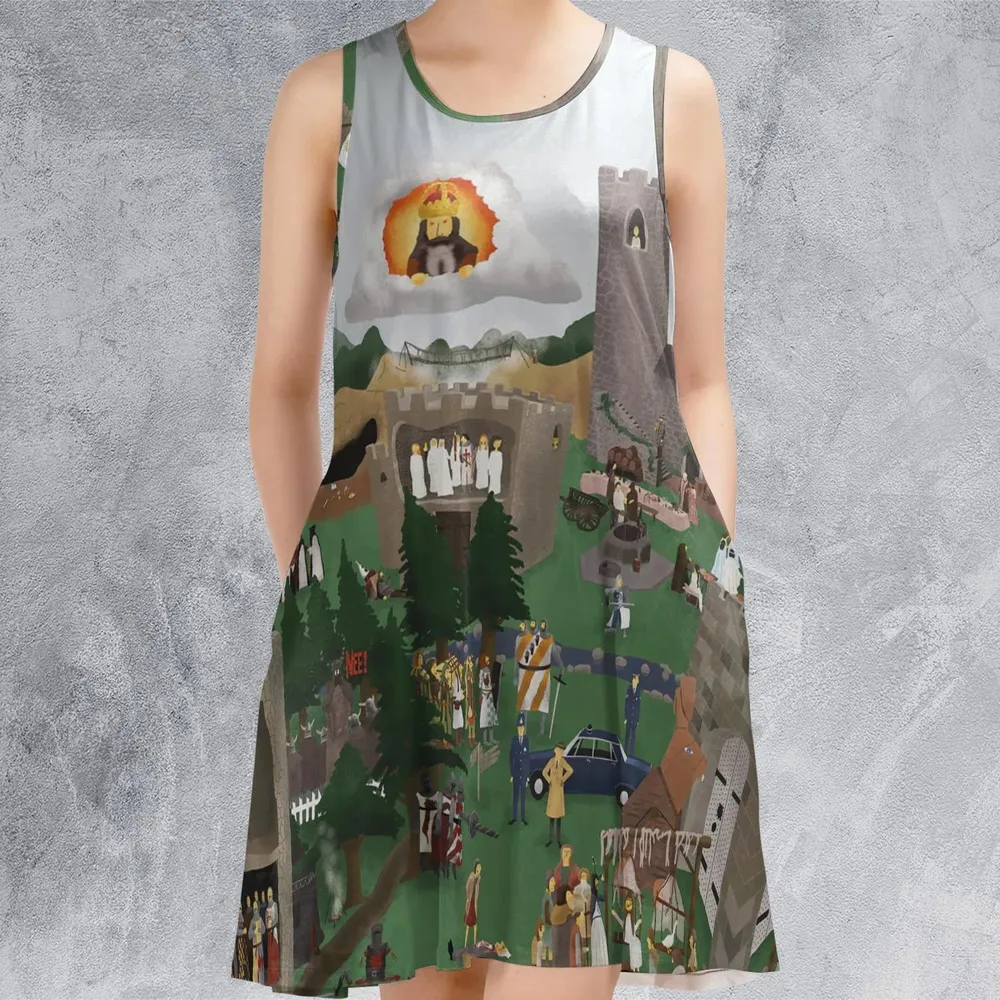 England 932 A.D Monty Python and The Holy Grail Sleeveless Dress - 2