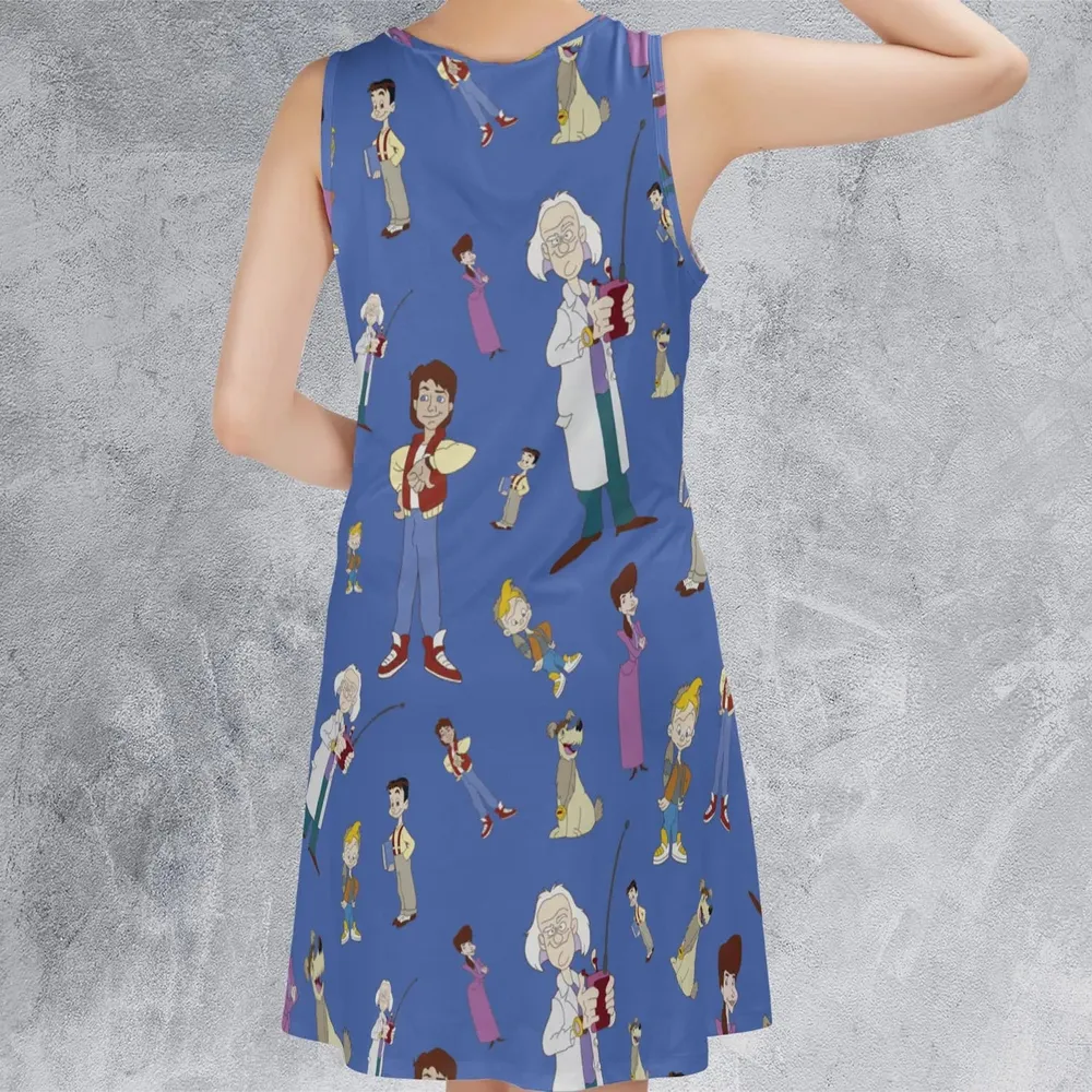 B2tf Cartoon Characters Seamless Sleeveless Dress - 3