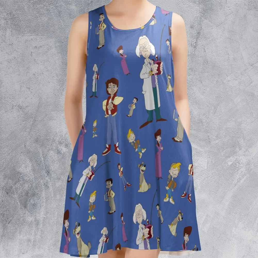 B2tf Cartoon Characters Seamless Sleeveless Dress - 2