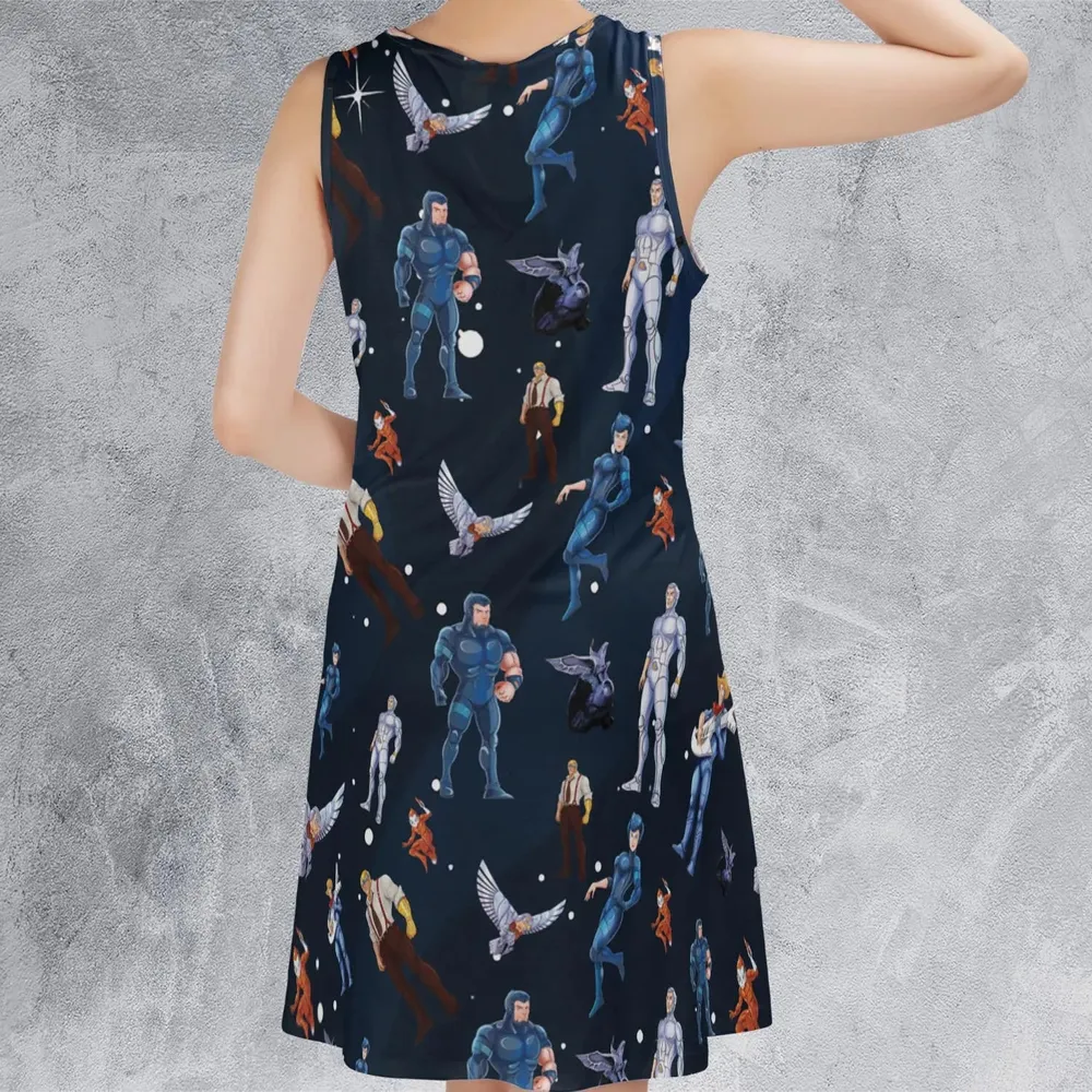 Silverhawks Cartoon Characters Sleeveless Dress - 3
