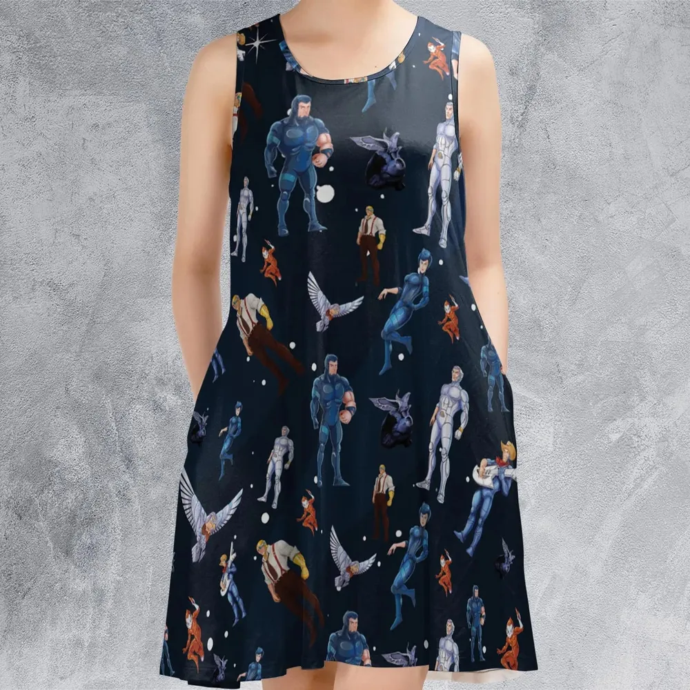 Silverhawks Cartoon Characters Sleeveless Dress - 2