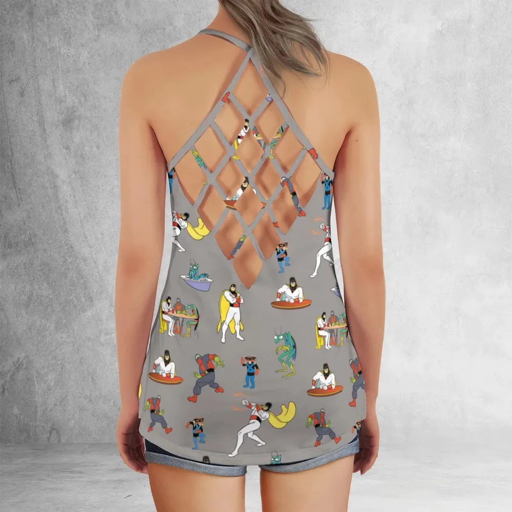 Space Ghost Coast to Coast Characters Criss Cross Tank Top - 3