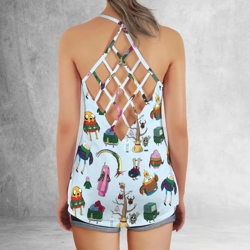 Ugly Sweater Adventure Time Criss Cross Tank Top - 3