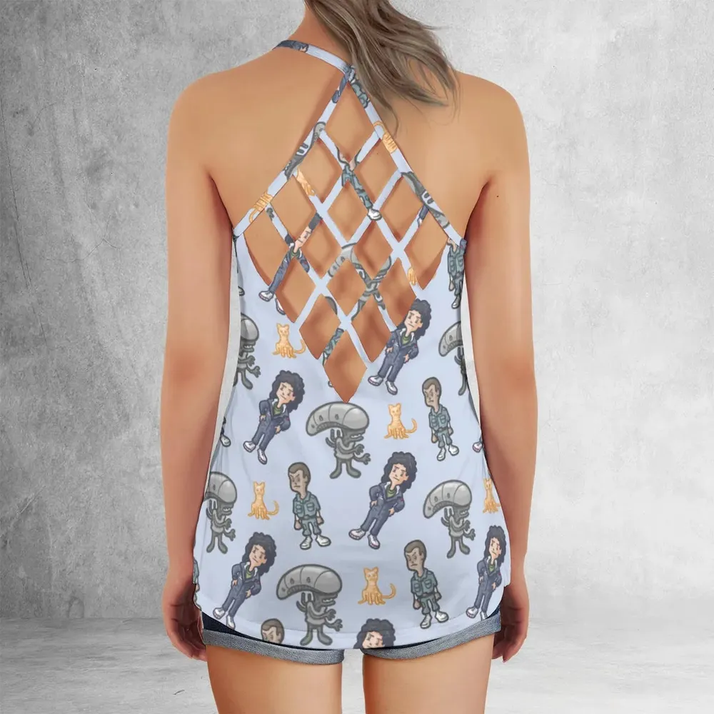 SciFi Chic Alien Criss Cross Tank Top - 3