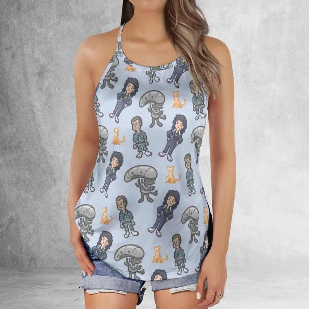 SciFi Chic Alien Criss Cross Tank Top - 2