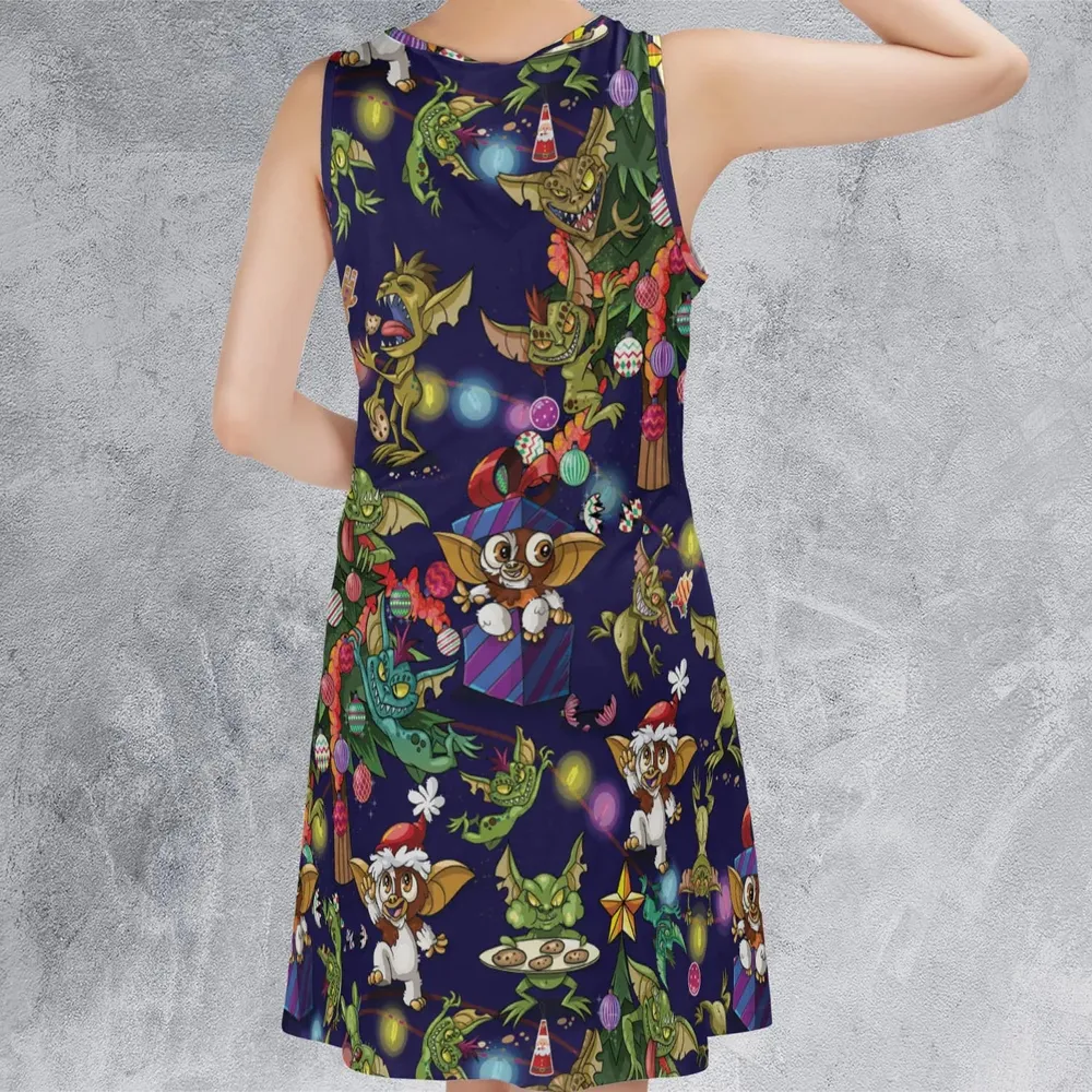 Christmas Movie Little Monsters Greamlins Sleeveless Dress - 3