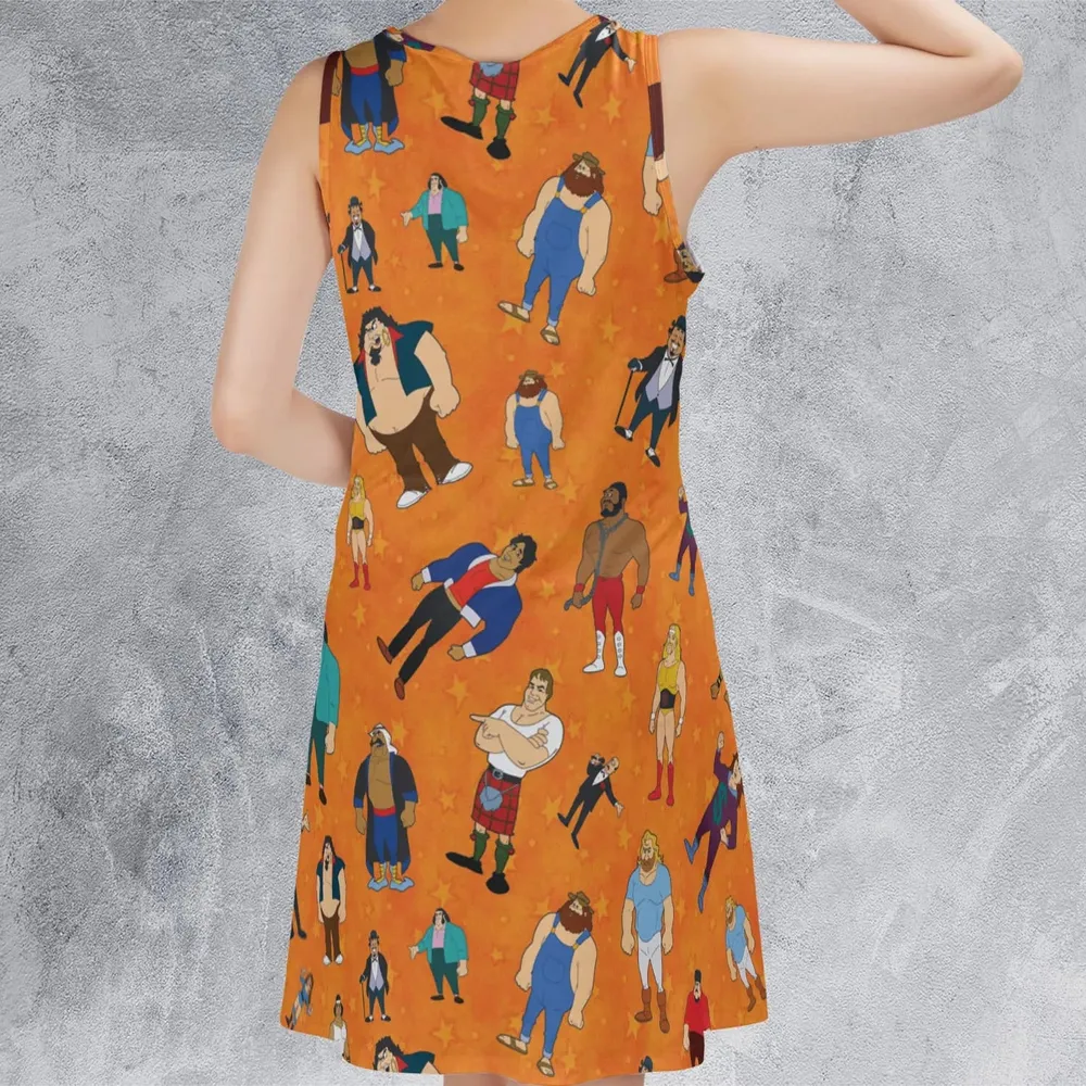 80s Hulk Rock 'n' Wrestling Characters Sleeveless Dress - 3