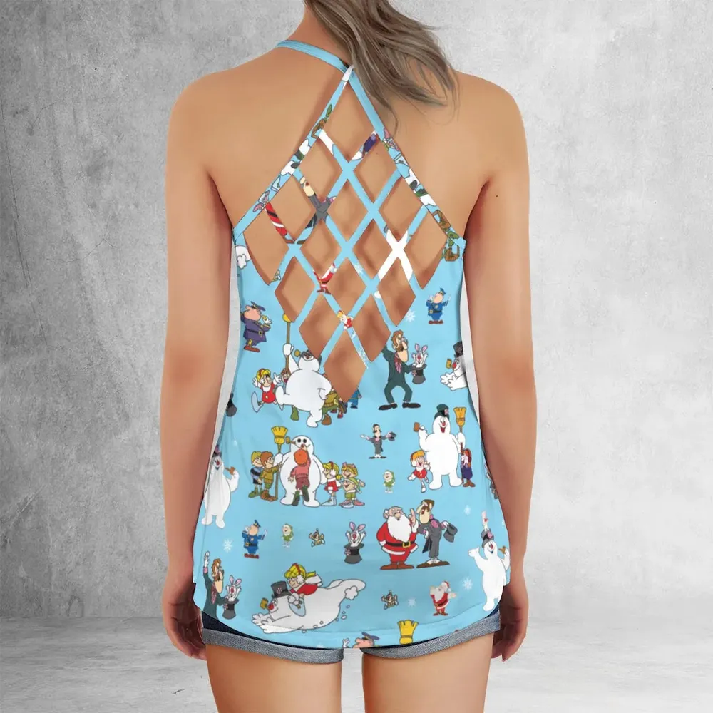 Cast Frosty The Snowman Criss Cross Tank Top - 3