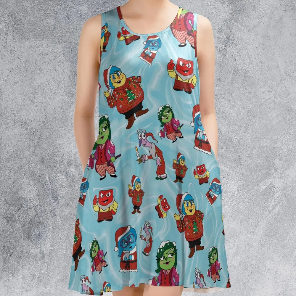 Santa's Emotion Inside Out Sleeveless Dress - 2