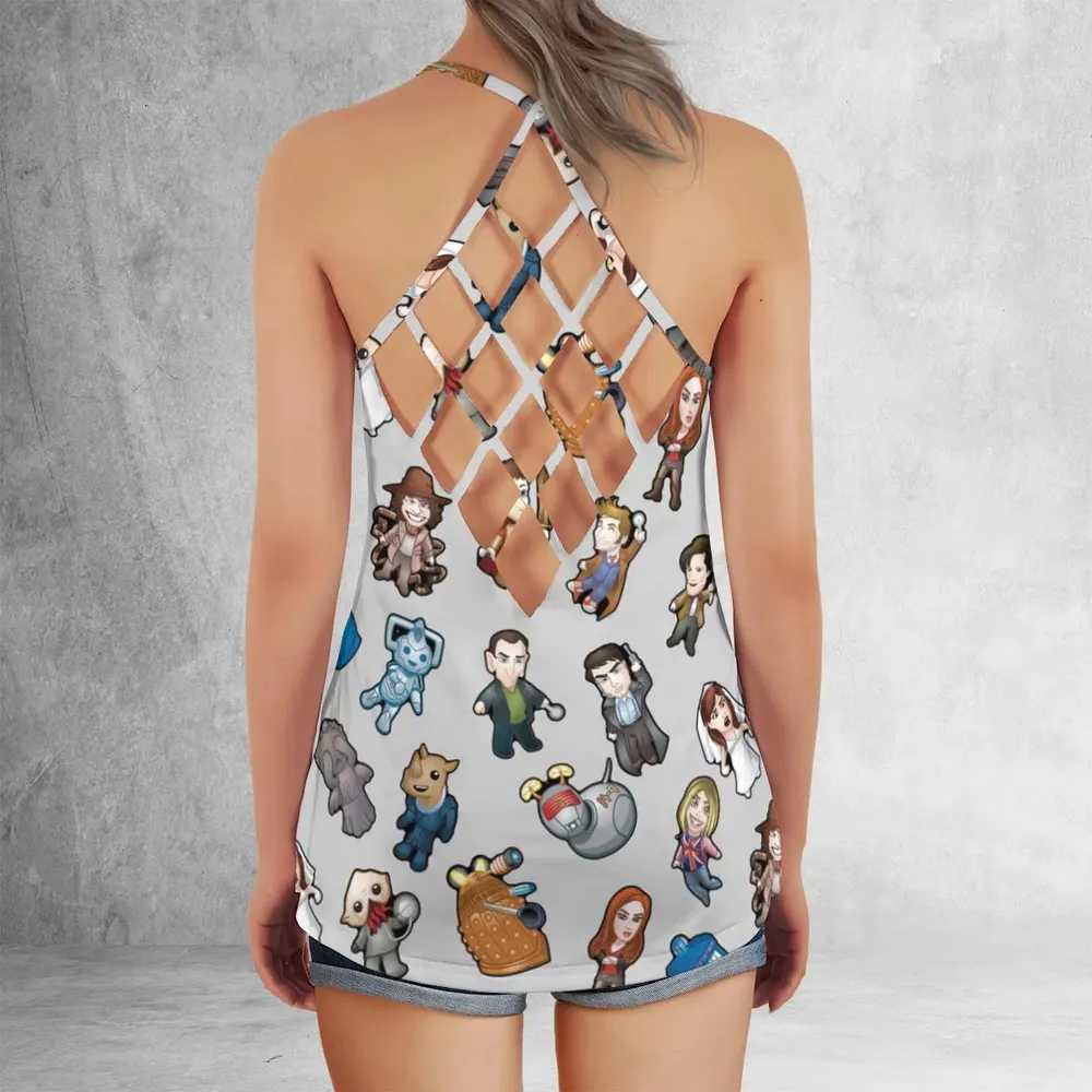Cartoon Who Doctor Who Criss Cross Tank Top - 3