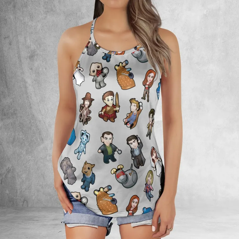 Cartoon Who Doctor Who Criss Cross Tank Top - 2