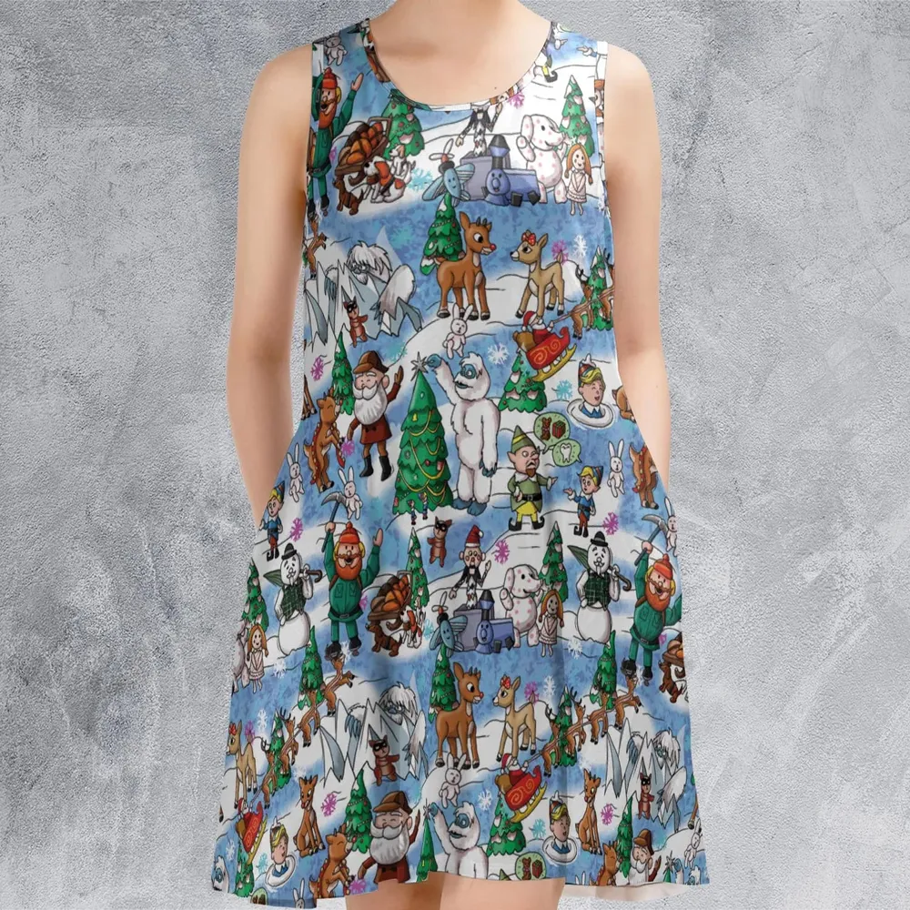 Snowland Rudolph the Red-Nosed Reindeer Sleeveless Dress - 2