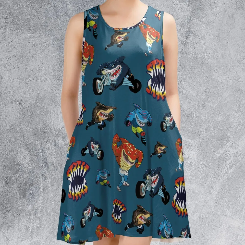 Ripster Slash Street Sharks Sleeveless Dress - 2