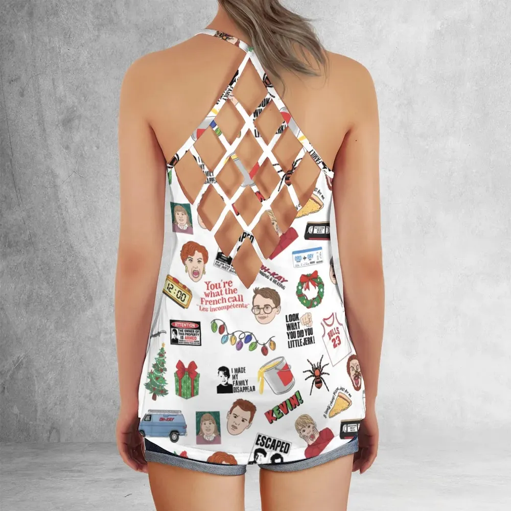 Holiday Pranks Home Alone Criss Cross Tank Top - 3