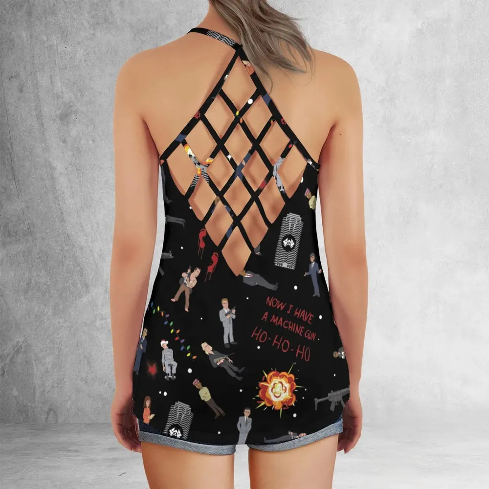 Die Hard Is My Favorite Christmas Movie Criss Cross Tank Top - 3