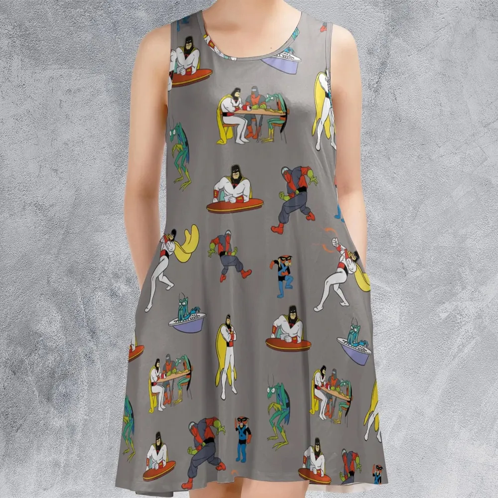 Space Ghost Coast to Coast Characters Sleeveless Dress - 2