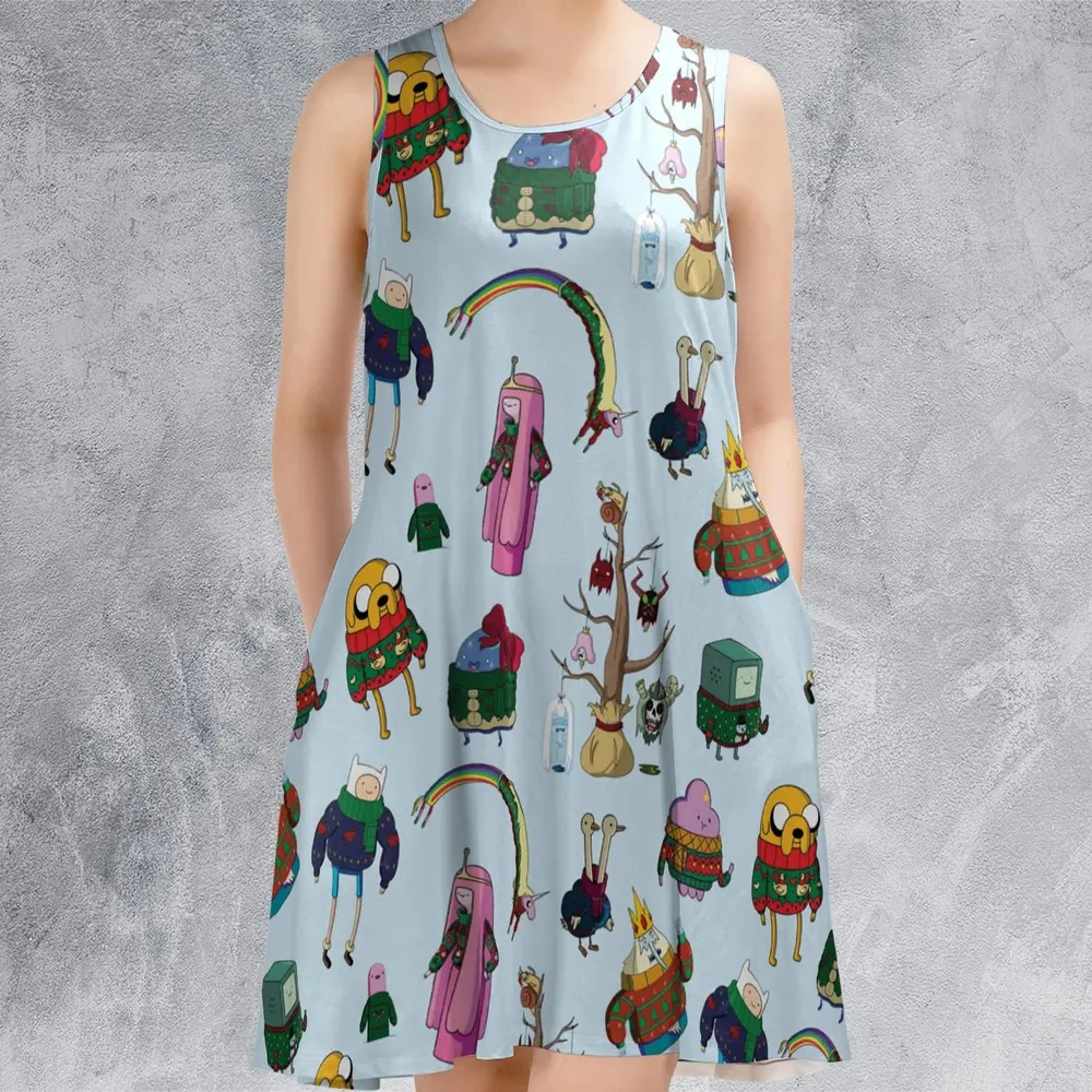 Ugly Sweater Adventure Time Sleeveless Dress - 2
