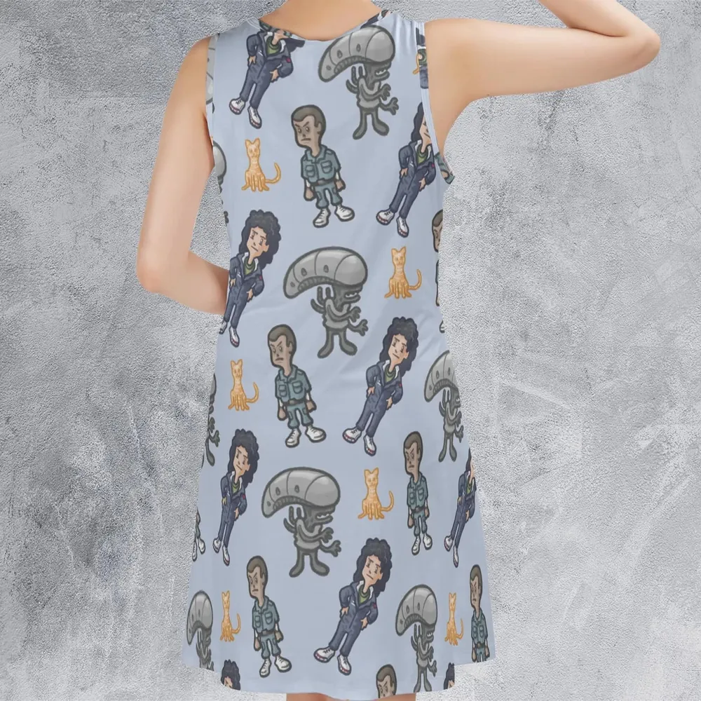 SciFi Chic Alien Sleeveless Dress - 3