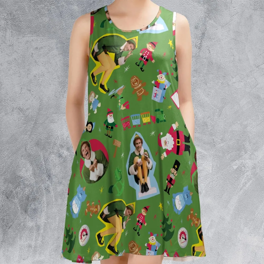 Santa Know Him Elf Sleeveless Dress - 2