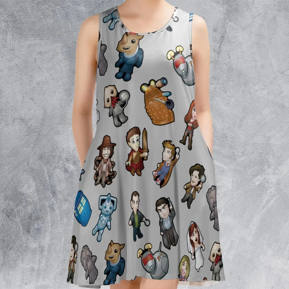 Cartoon Who Doctor Who Sleeveless Dress - 2