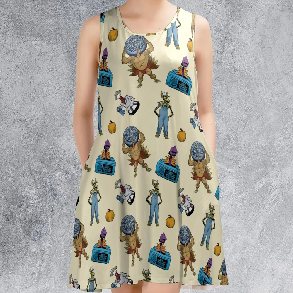 Turkey Day Marathon Telethon MST3K Sleeveless Dress - 2