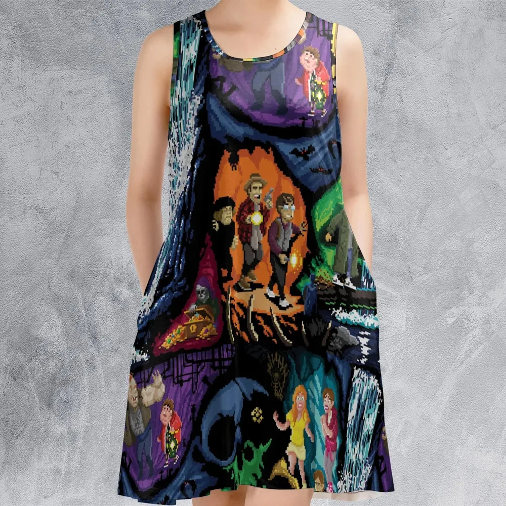 Goonies 80s Pixel Art Sleeveless Dress - 2