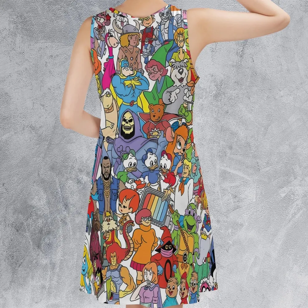 90s Cartoon Legends Sleeveless Dress - 3