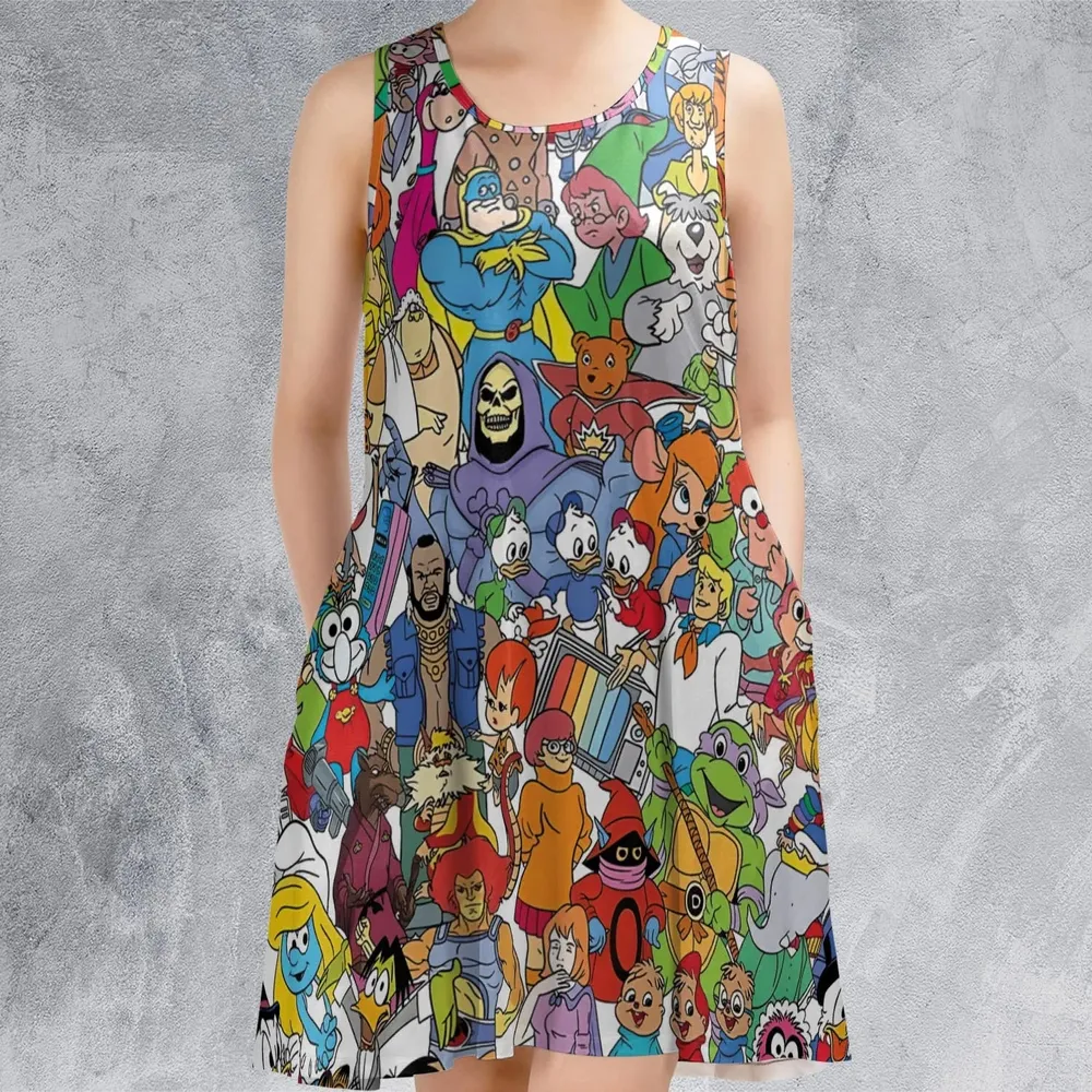 90s Cartoon Legends Sleeveless Dress - 2