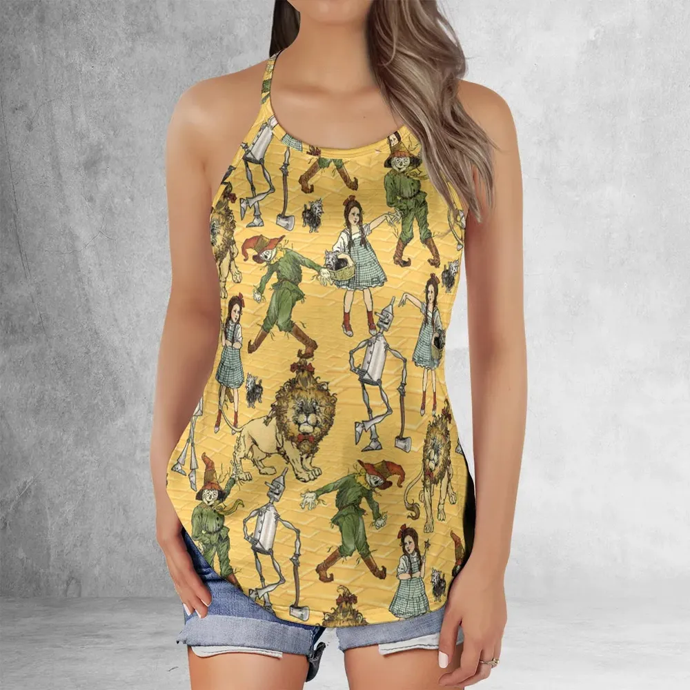 Magic Of Oz Characters Pattern Criss Cross Tank Top - 2