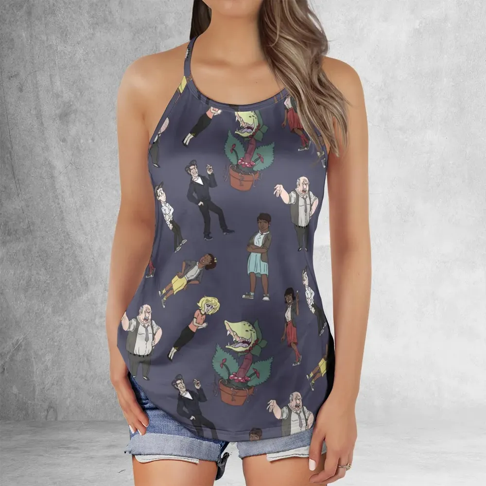 Little Shop Of Horror Characters Criss Cross Tank Top - 2