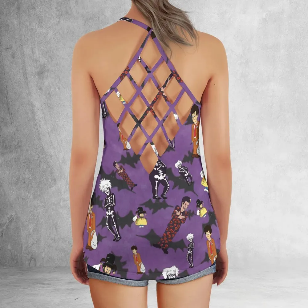 SNL David S. Pumpkins Animated Special Criss Cross Tank Top - 3