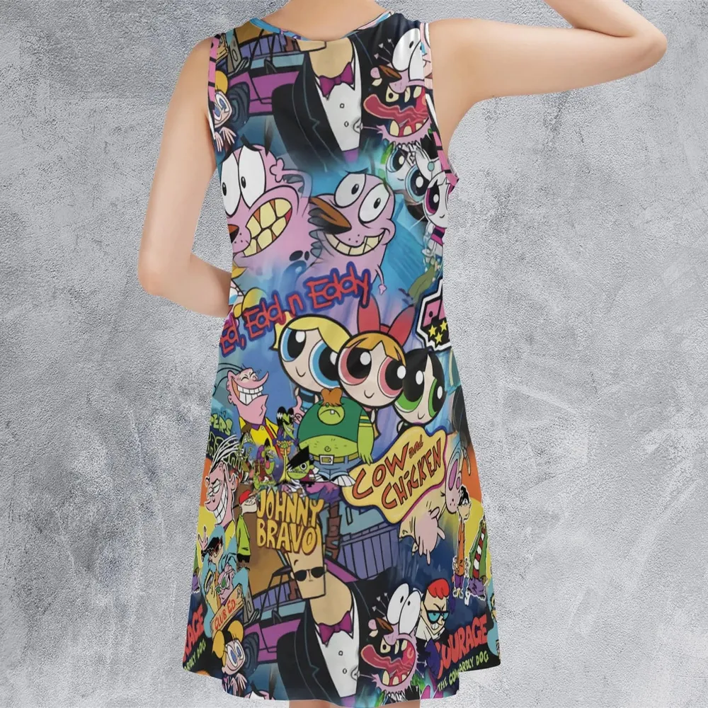 Cartoon Craze Sleeveless Dress - 3