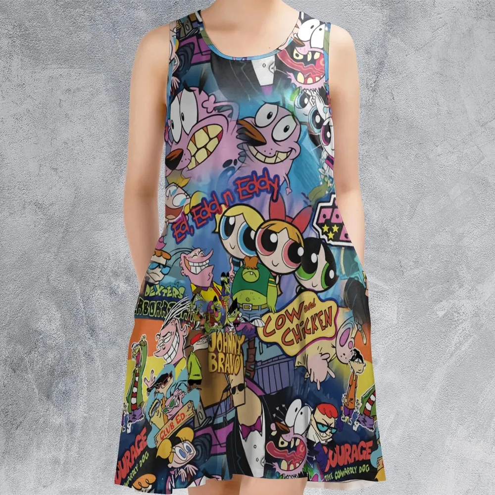 Cartoon Craze Sleeveless Dress - 2