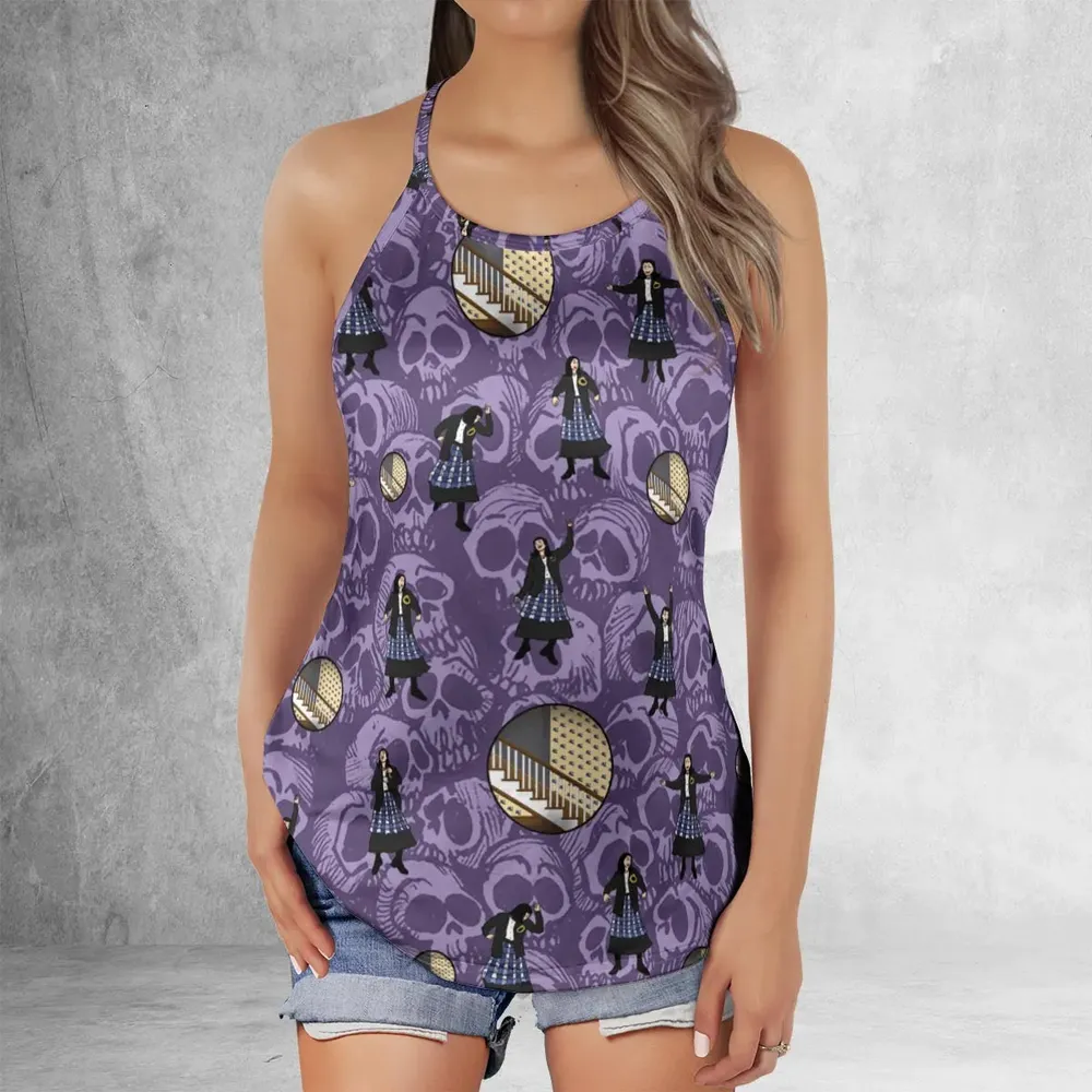 Lydia Deetz Dances To Jump In The Line Beetlejuice Criss Cross Tank Top - 2