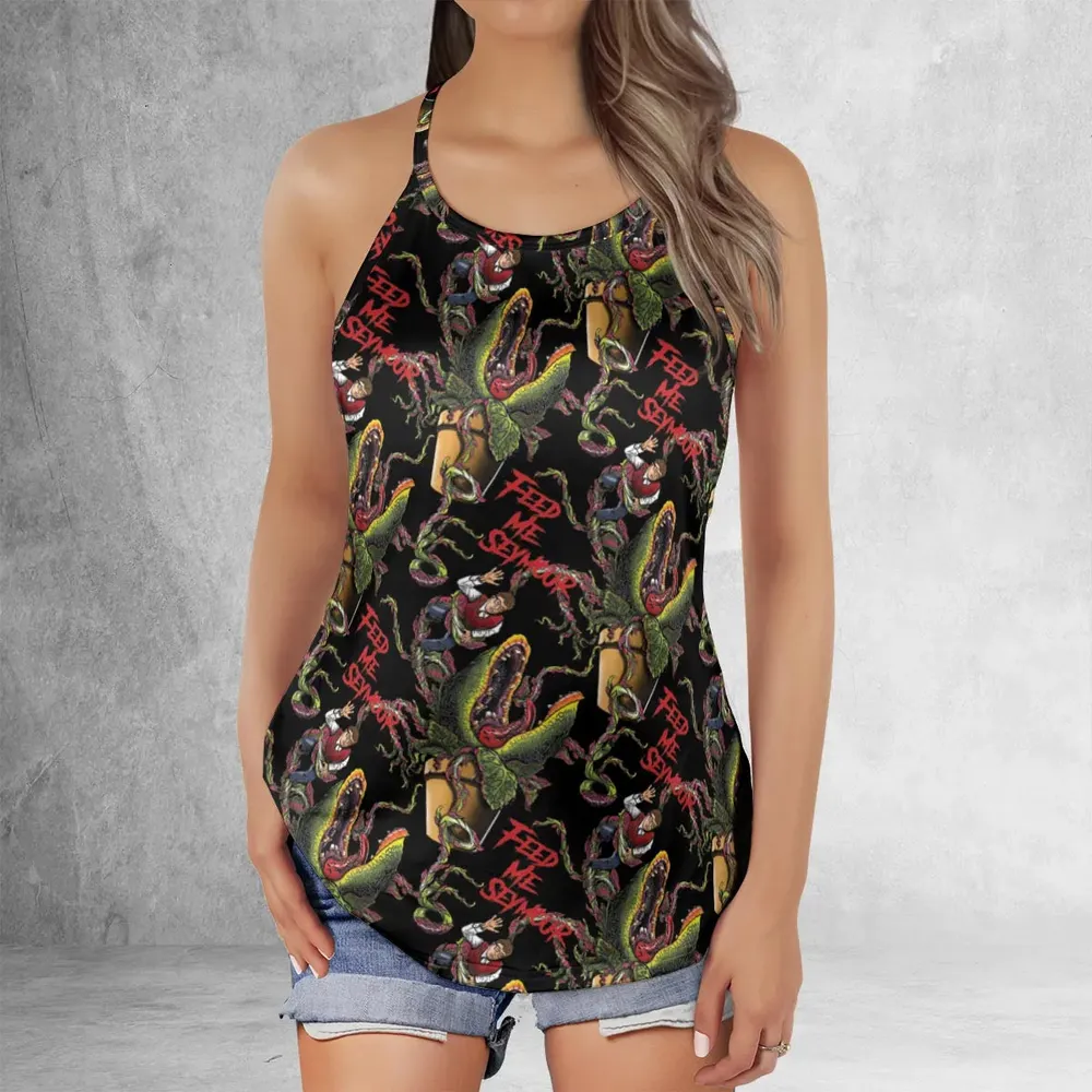 Feed Me Seymour Horror Little Shop Criss Cross Tank Top - 2