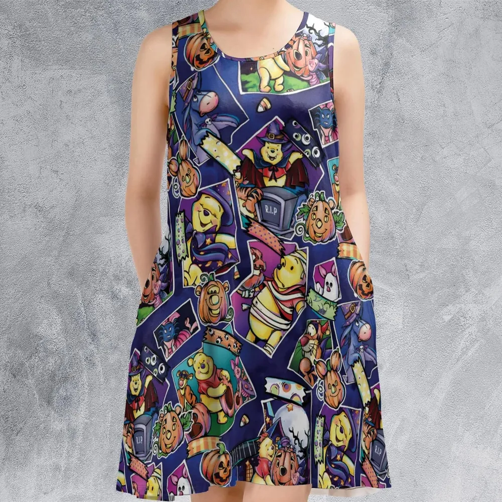 Pooh Bear Halloween Sleeveless Dress - 2