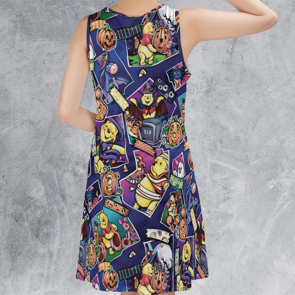 Pooh Bear Halloween Sleeveless Dress - 3