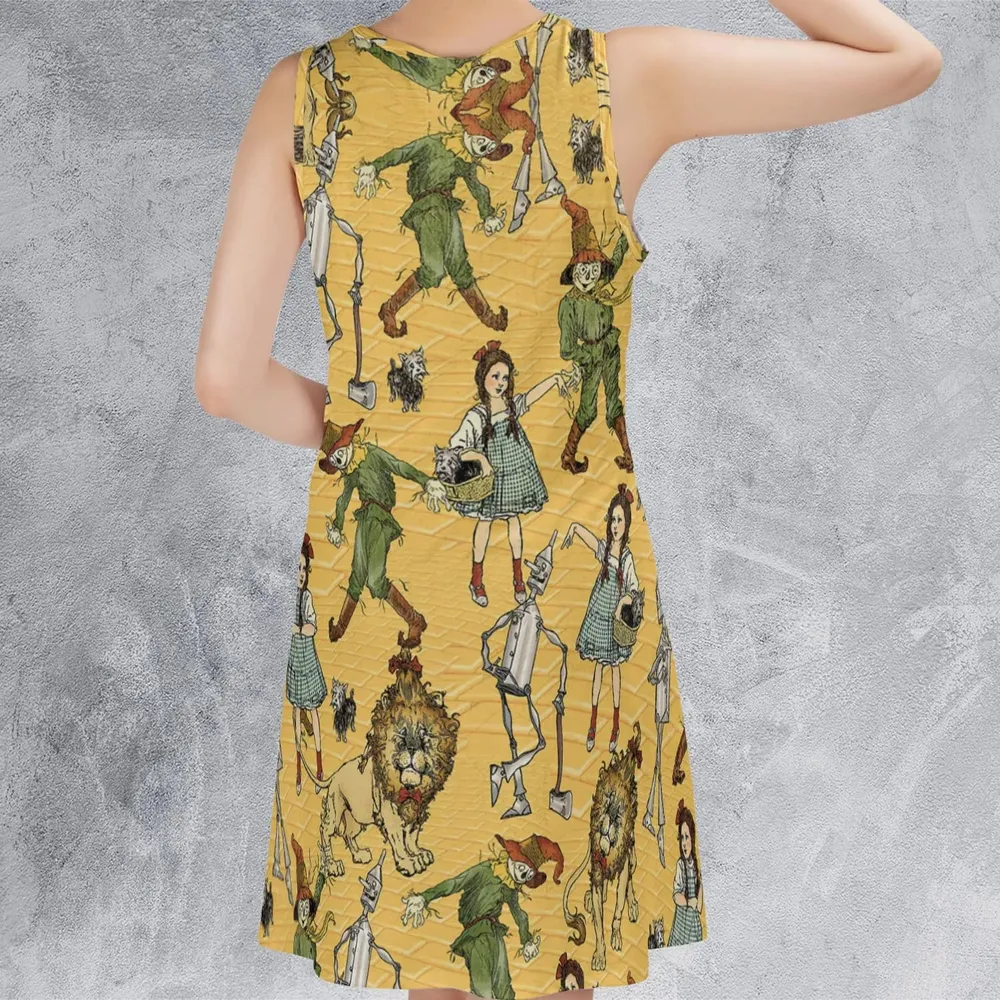 Magic Of Oz Characters Pattern Sleeveless Dress - 3