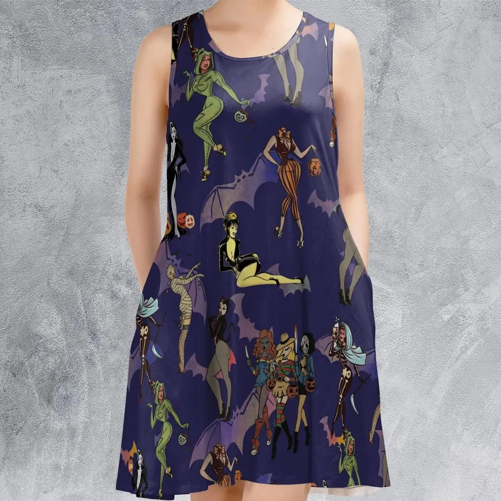 Horror Pin Up Girls Sleeveless Dress - 2