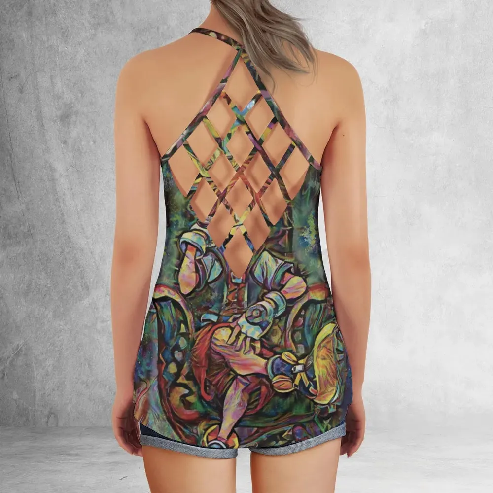 Trippy Sora Kingdom Hearts Criss Cross Tank Top - 3