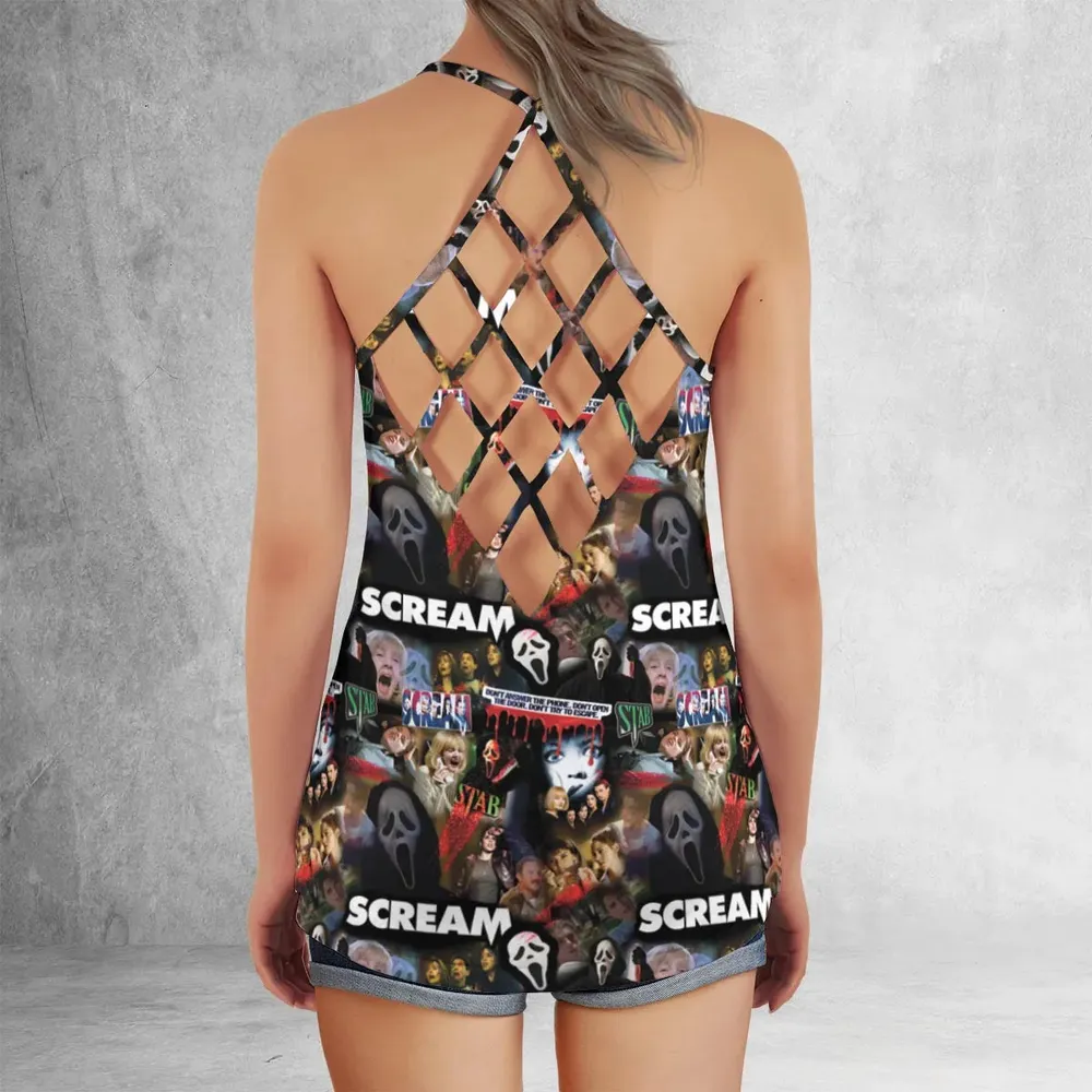 Slasher Chic Scream Criss Cross Tank Top - 3