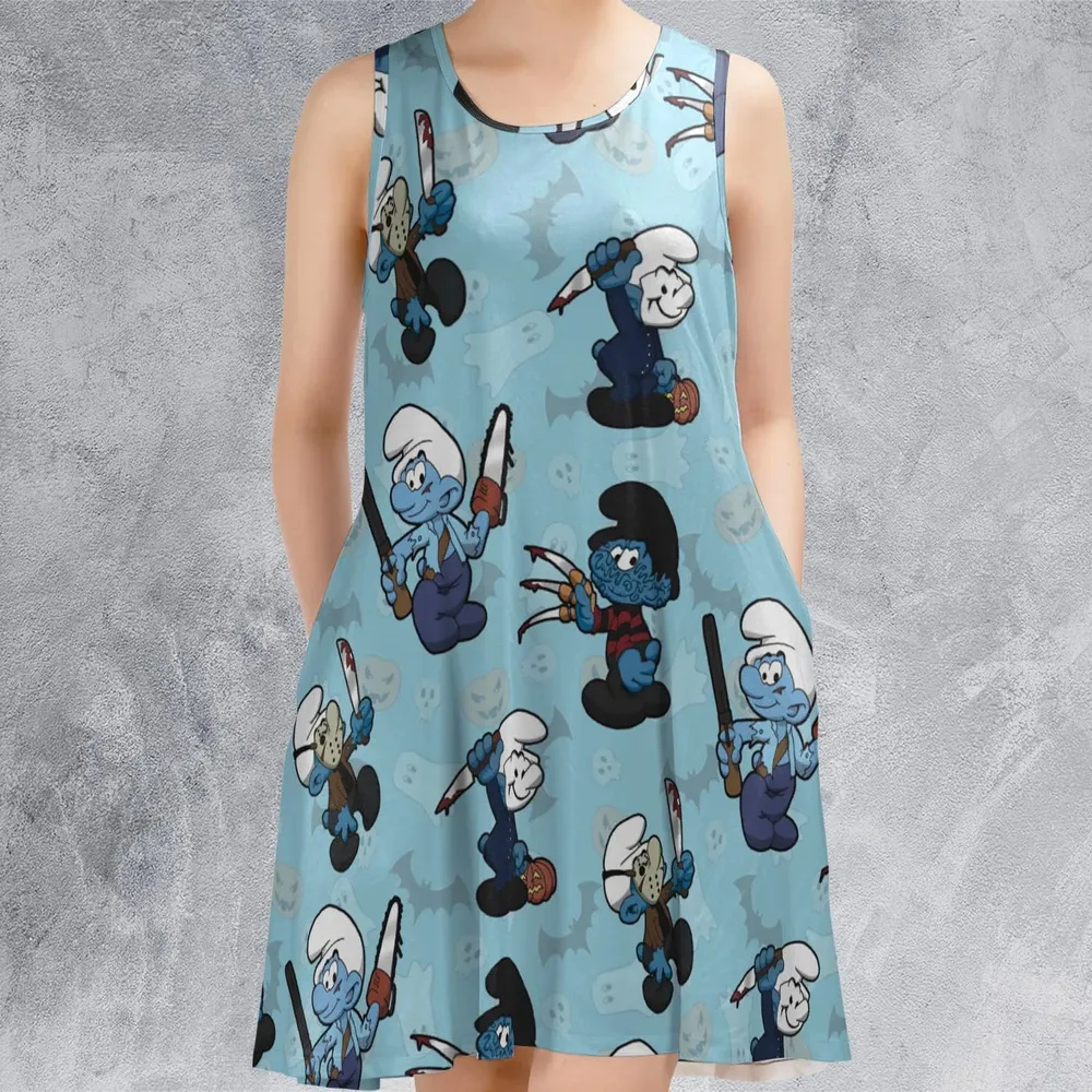 Horror Smurfs Sleeveless Dress - 2