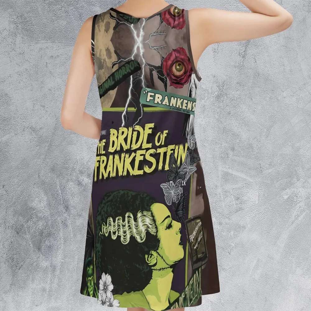 Vintage Bride Of Frankenstein Sleeveless Dress - 3