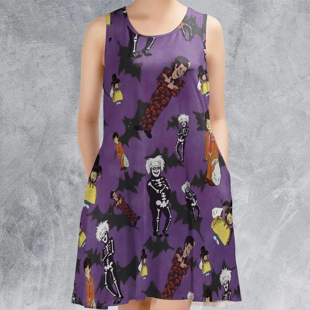 SNL David S. Pumpkins Animated Special Sleeveless Dress - 2