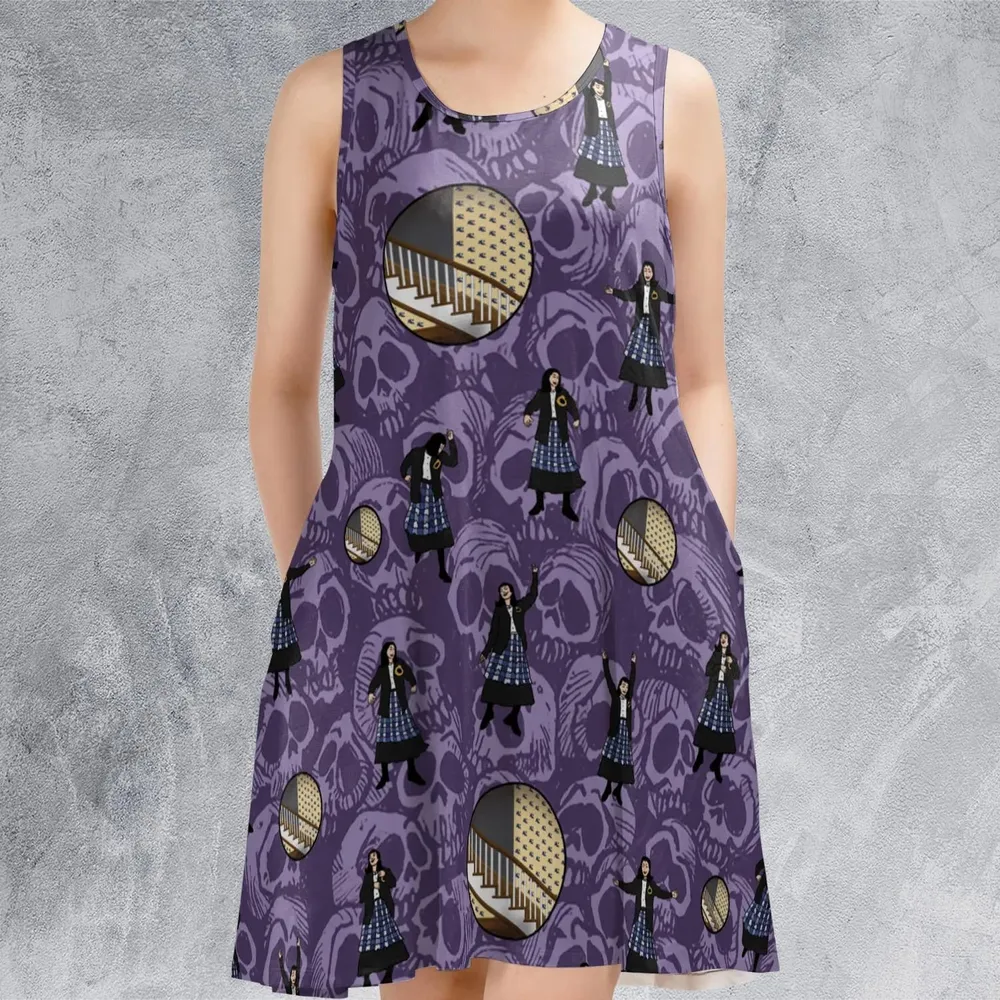 Lydia Deetz Dances To Jump In The Line Beetlejuice Sleeveless Dress - 2